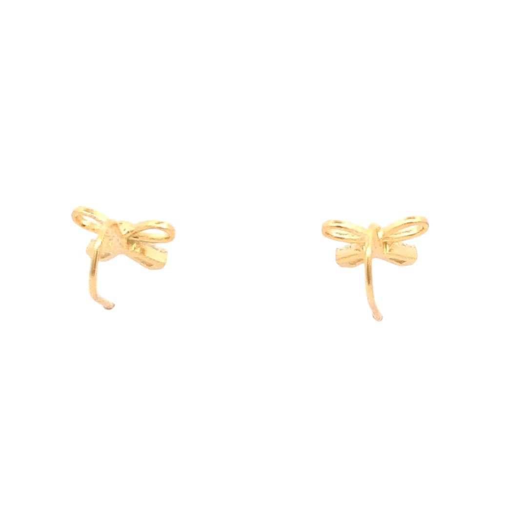 Petite Bow Earrings (Pure Silver) - Gold